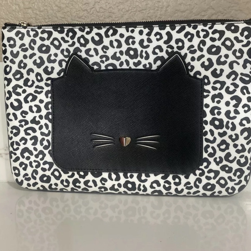 SALE 🏷 KATE SPADE MEOW CAT LARGE ZIP POUCH CLUTCH WLR00592 NWT $109 - Picture 6 of 6